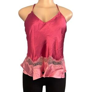 Victorias Secret Camisole Cami Top Blouse y2k Satin Lace Pink